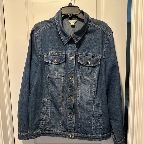 CJ Banks Jackets & Blazers - Women's CJ Banks Blue Denim Button Up Jean Jacket